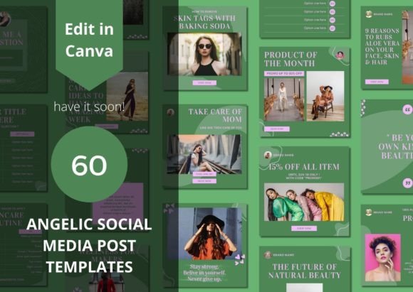Elevate Your Feed with 60 Angelic Social Media Canva Templates