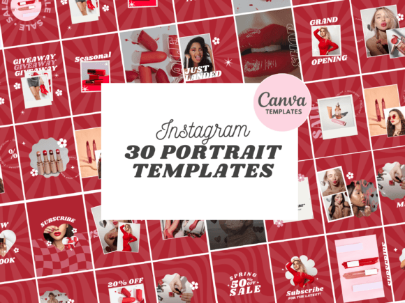 Elevate Your Feed with Red Instagram Canva Templates