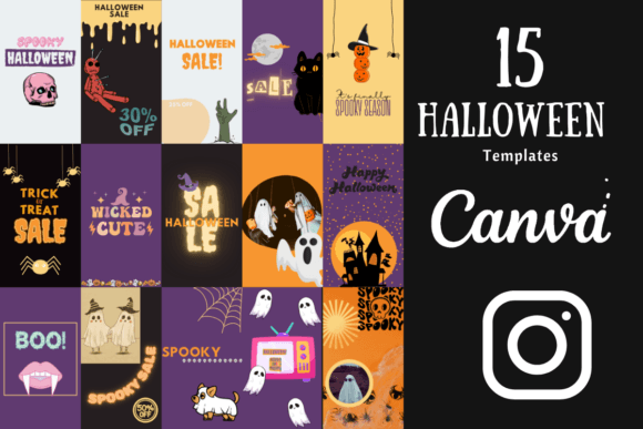 Halloween Instagram Story Templates: Spooky Canva Designs