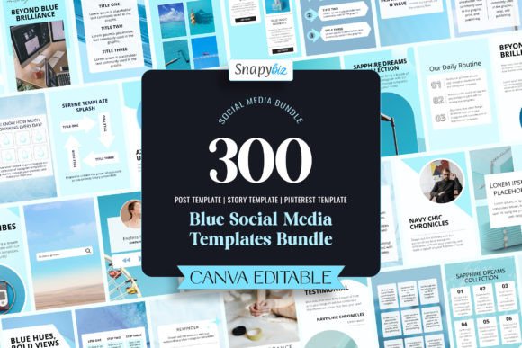 Mastering Digital Aesthetics with the Blue Social Media Templates Bundle