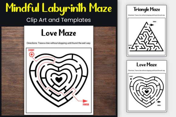 Mindful Shapes Maze Clip Art & Templates for Focus