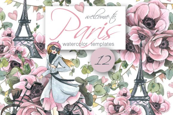 Paris Romantic Watercolor Templates: A Designer’s Dream