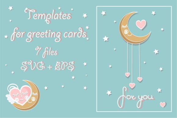 Postcard Templates Moon and Heart: A Designer's Guide to Celestial Charm