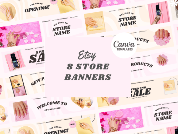 Refresh Your Etsy Storefront: Y2K Canva Banner Templates