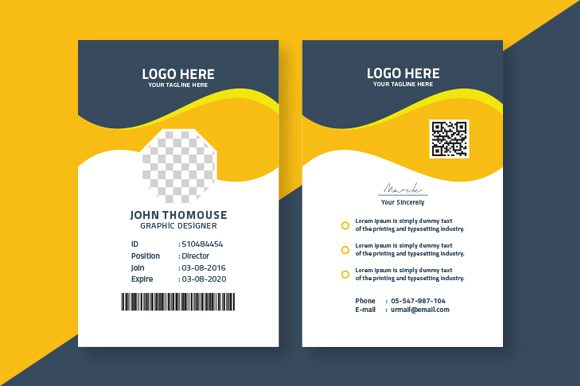 Templates Black and Yellow Id Card: Bold Branding in a Box